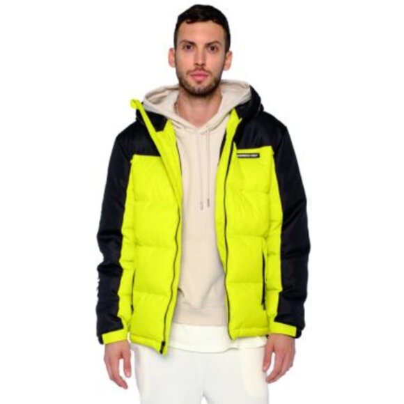 Men Members Only Rugrats Block Puffer Jacket in Lime and Black Size XXL - Picture 1 of 10
